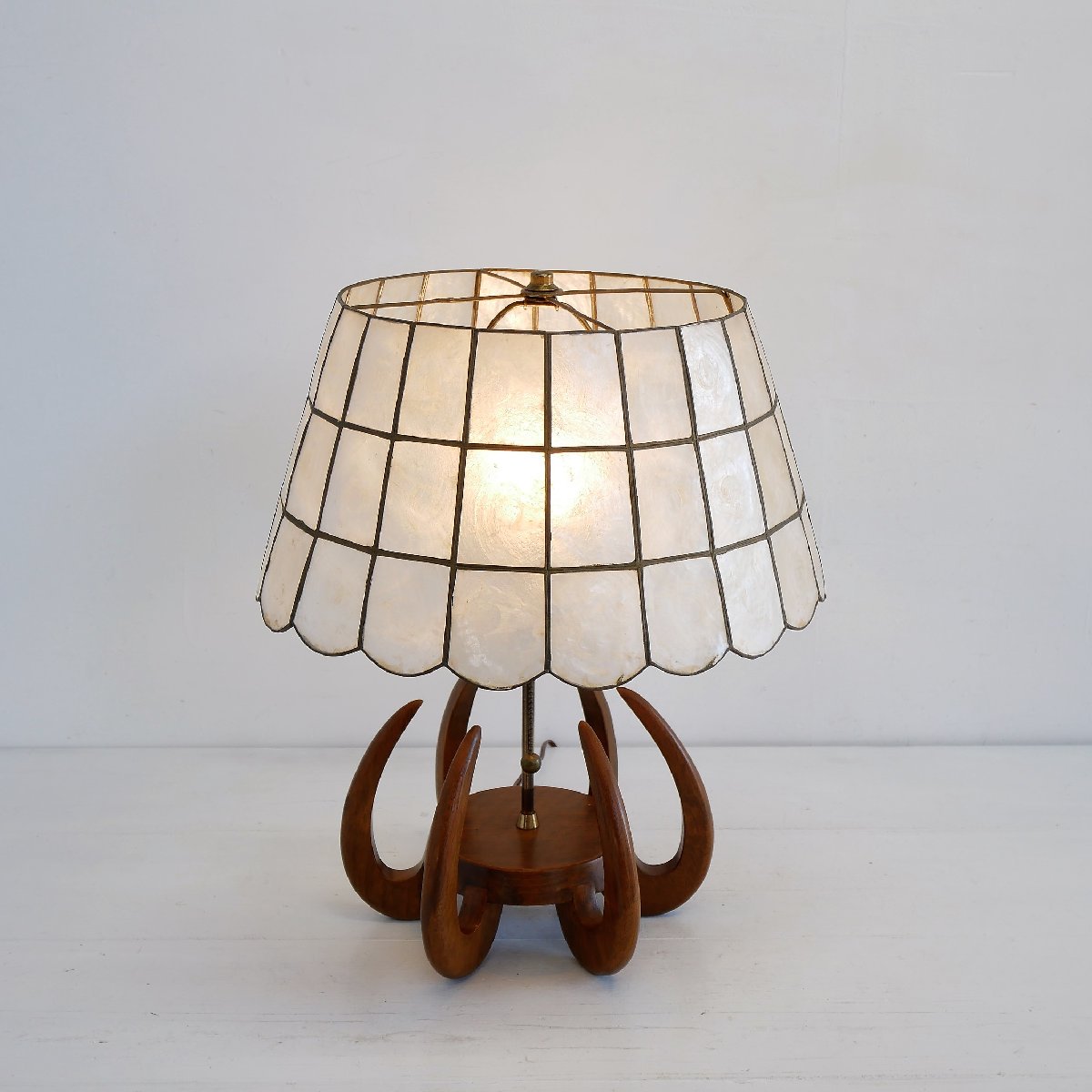木製テーブルランプ アンティーク照明 1950's-60's ヴィンテージ ミッドセンチュリー シェル -通販-ローズボールアンティークス