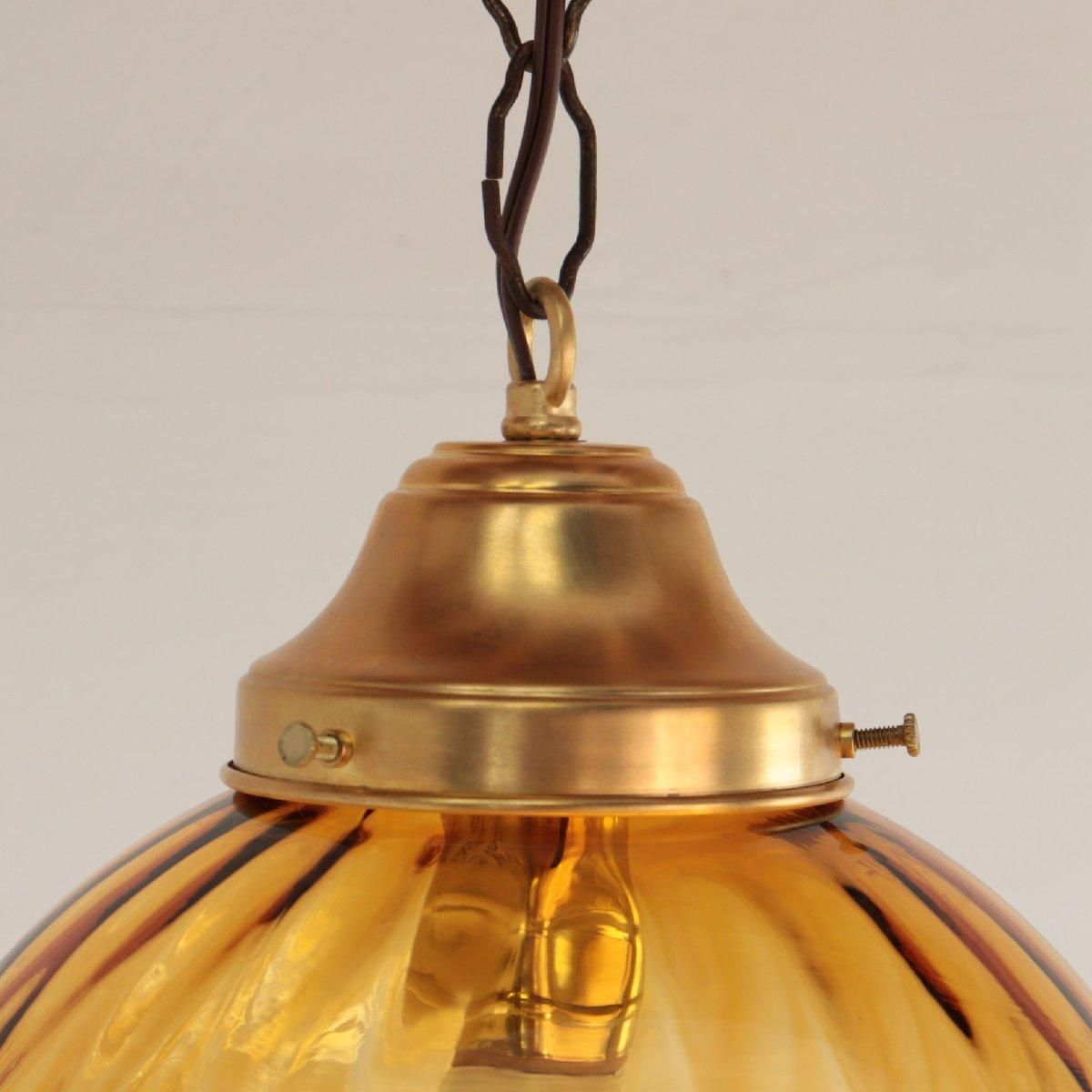 アンバーガラス　ペンダントランプ　ライト　ヴィンテージ アンティーク 60s 70s ヴィンテージ アンバーガラス ペンダントランプ