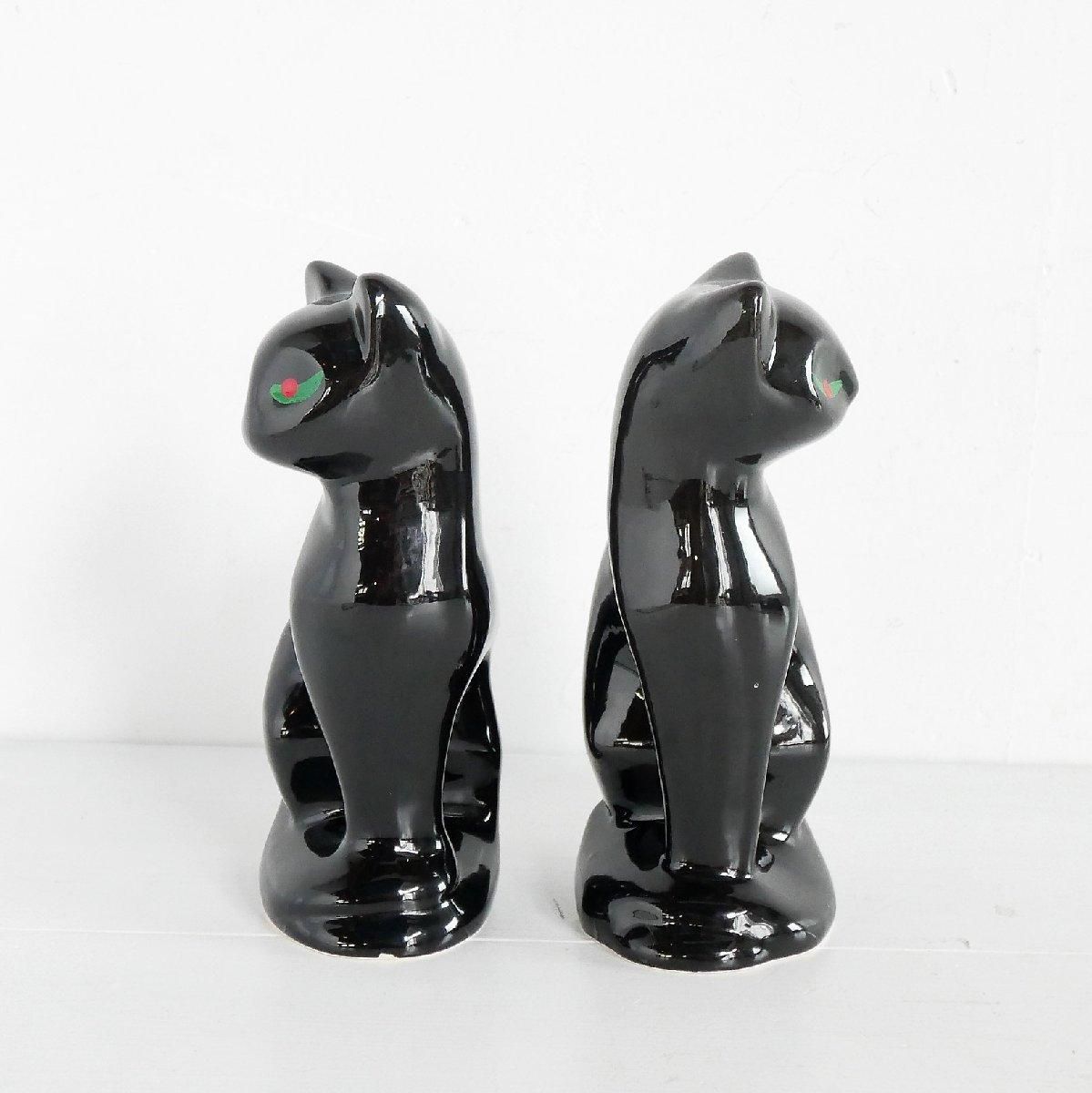 置物 アメリカ ヴィンテージ ブラックキャッツ 黒猫 ペア ミッド