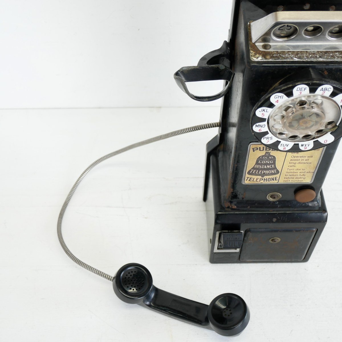 電話機 ディスプレイ パブリックフォン 50s ヴィンテージ アメリカ 公衆電話 USA 店舗什器 雑貨 -通販-ローズボールアンティークス
