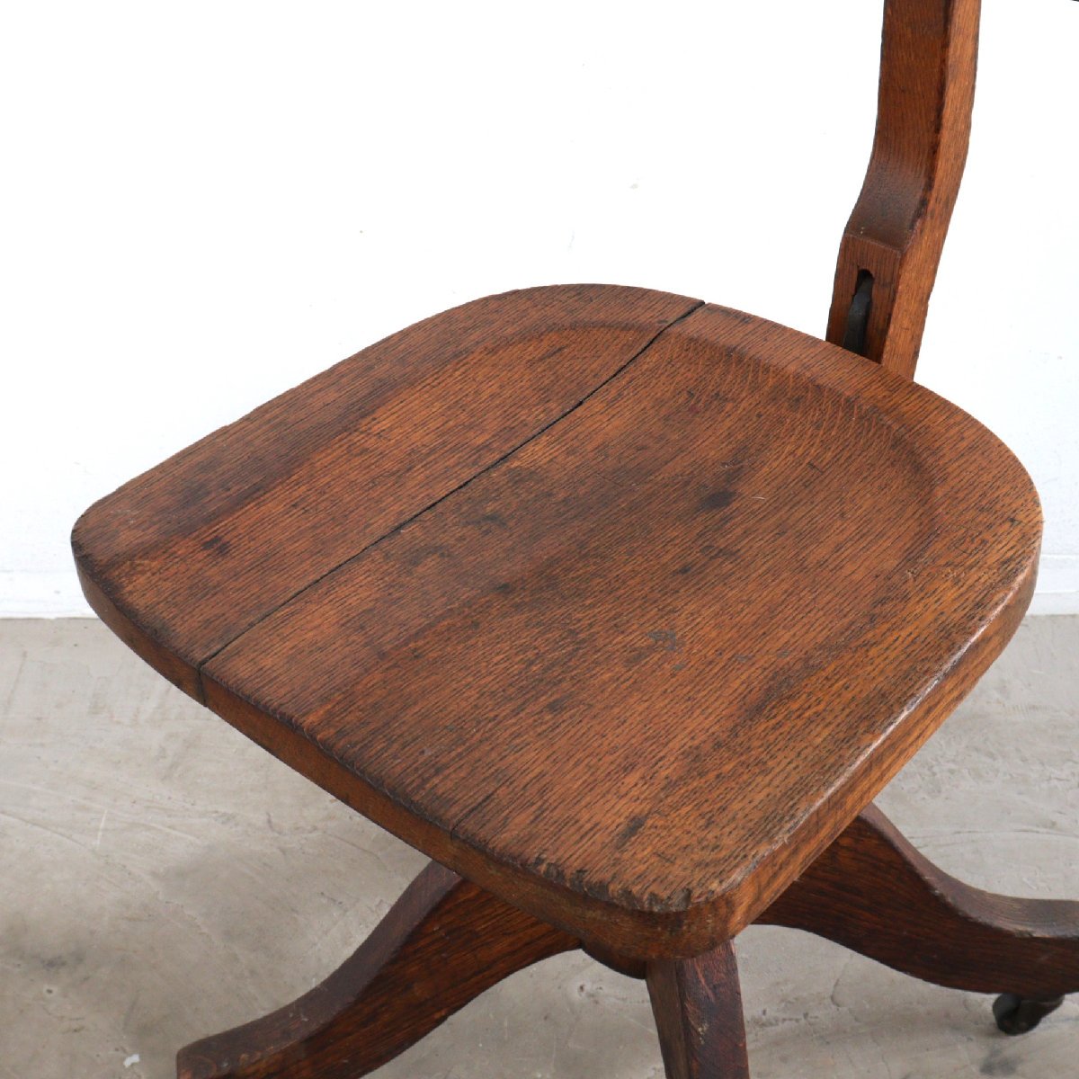 デスクチェア アンティーク 木製 椅子 チェア アメリカ ヴィンテージ 