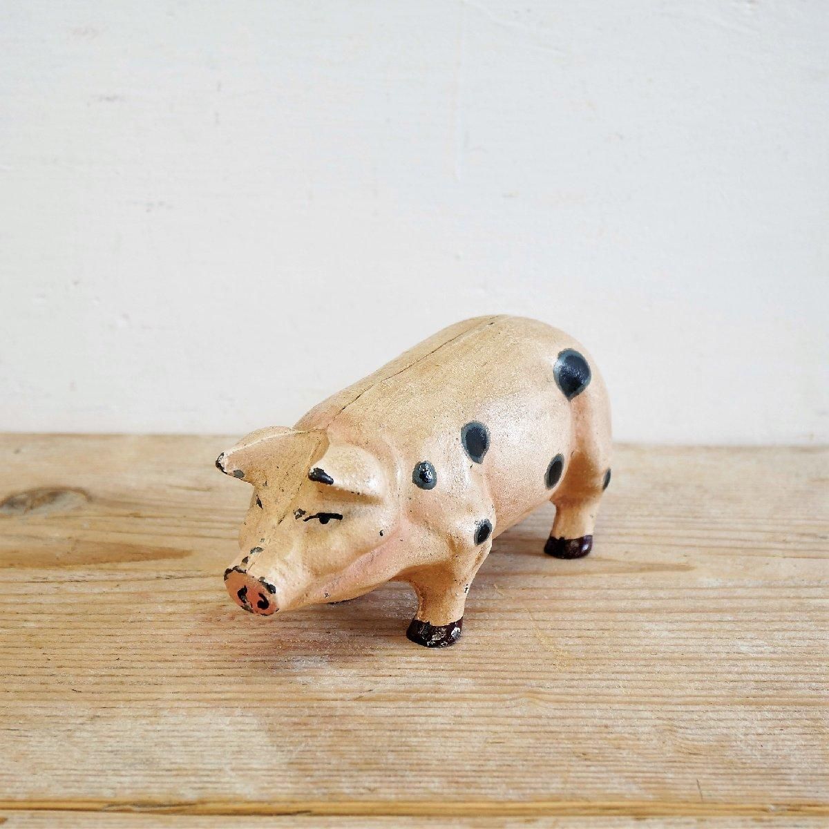 アンティーク豚の置物 アンティーク鋳造ピューター豚、アンティークピューター雌豚