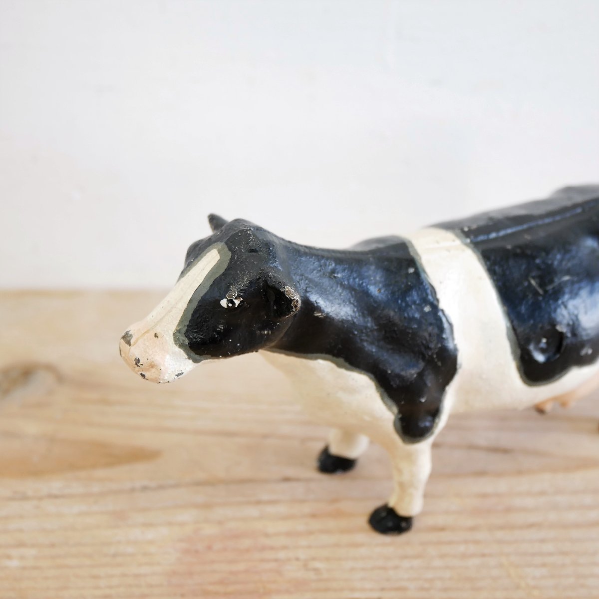 鋳物製オブジェ 置物 U.S. ヴィンテージ 牛 ホルスタイン ウシ 乳牛 
