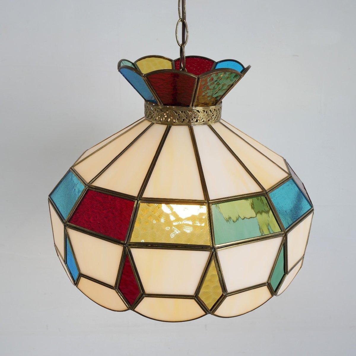 吊り下げ照明 ステンドグラス ランプ ヴィンテージ アメリカ