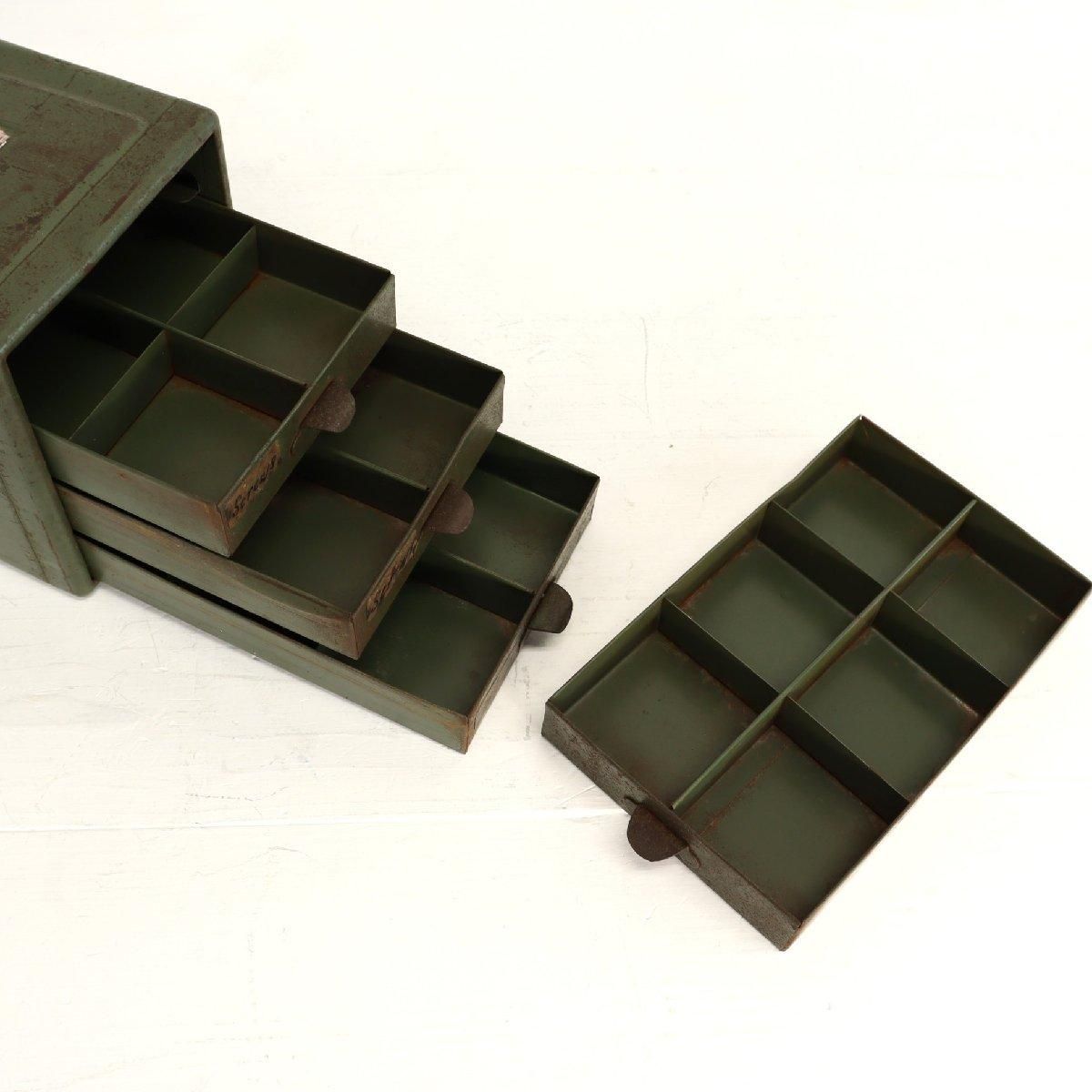 MADE IN USA・アンティーク・アクセサリーキャビネット・ヴィンテージ パーツキャビネット ヴィンテージ メタル製 アメリカ 小物入れ