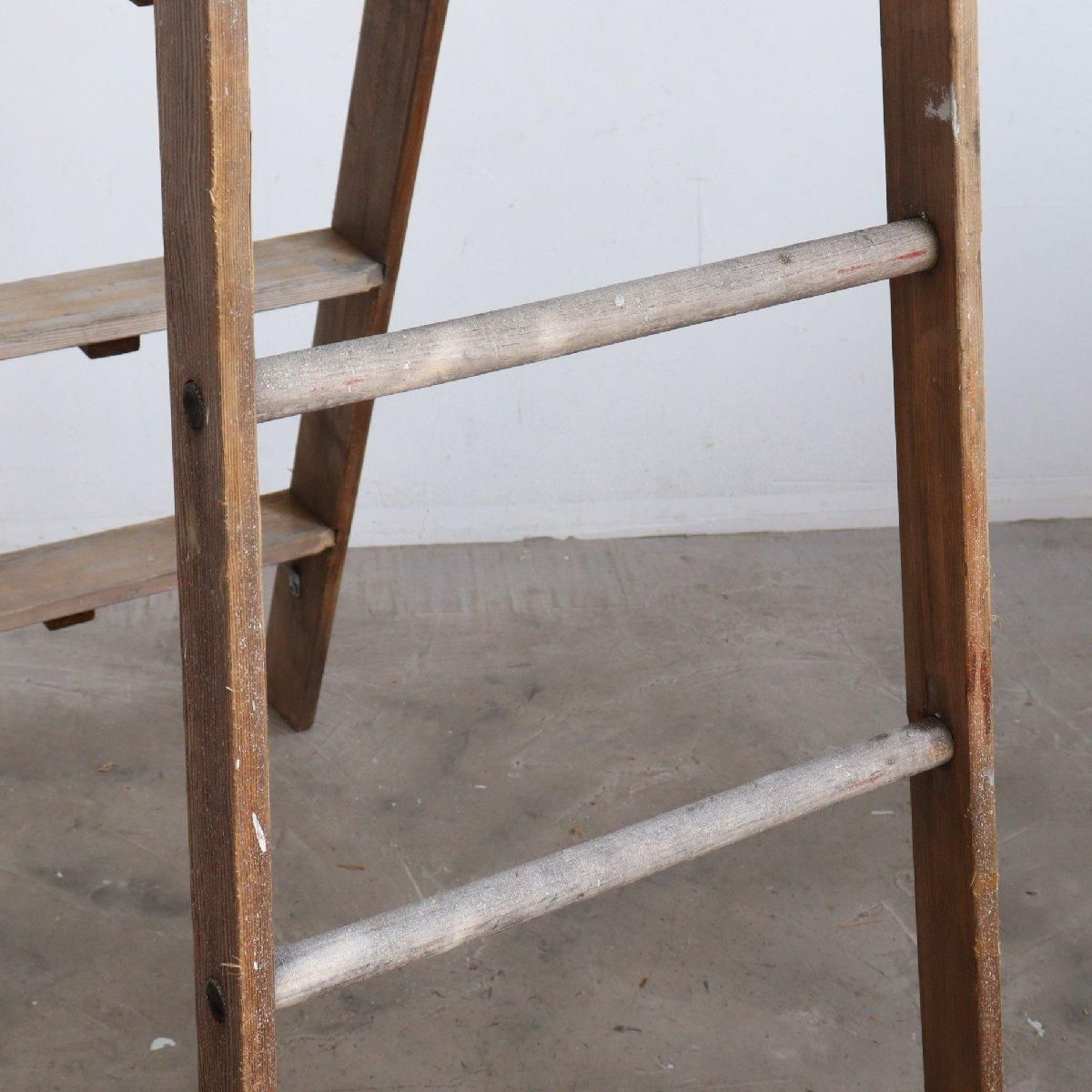 ヴィンテージ 6段 脚立 アメリカ 木製ラダー stepladder