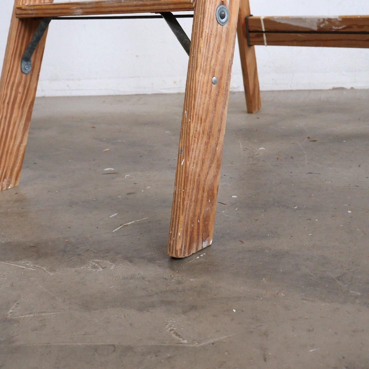 ヴィンテージ 4段 脚立 アメリカ 木製ラダー stepladder