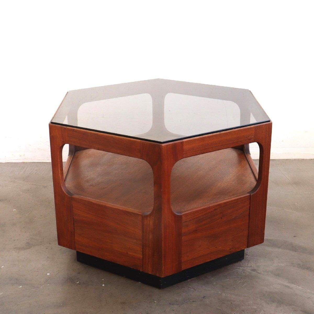 昭和レトロ　コーヒーテーブル　ブラウン　ミッドセンチュリー　ガラス 昭和レトロ コーヒーテーブル ブラウン ミッドセンチュリー