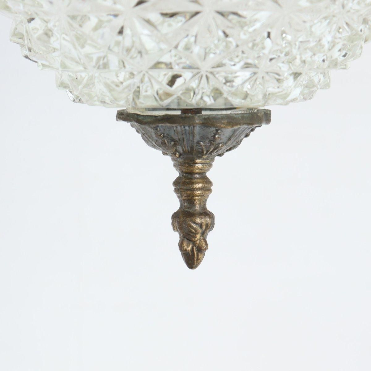 1968s ヴィンテージ カットガラス ペンダントランプ アンティーク 吊り