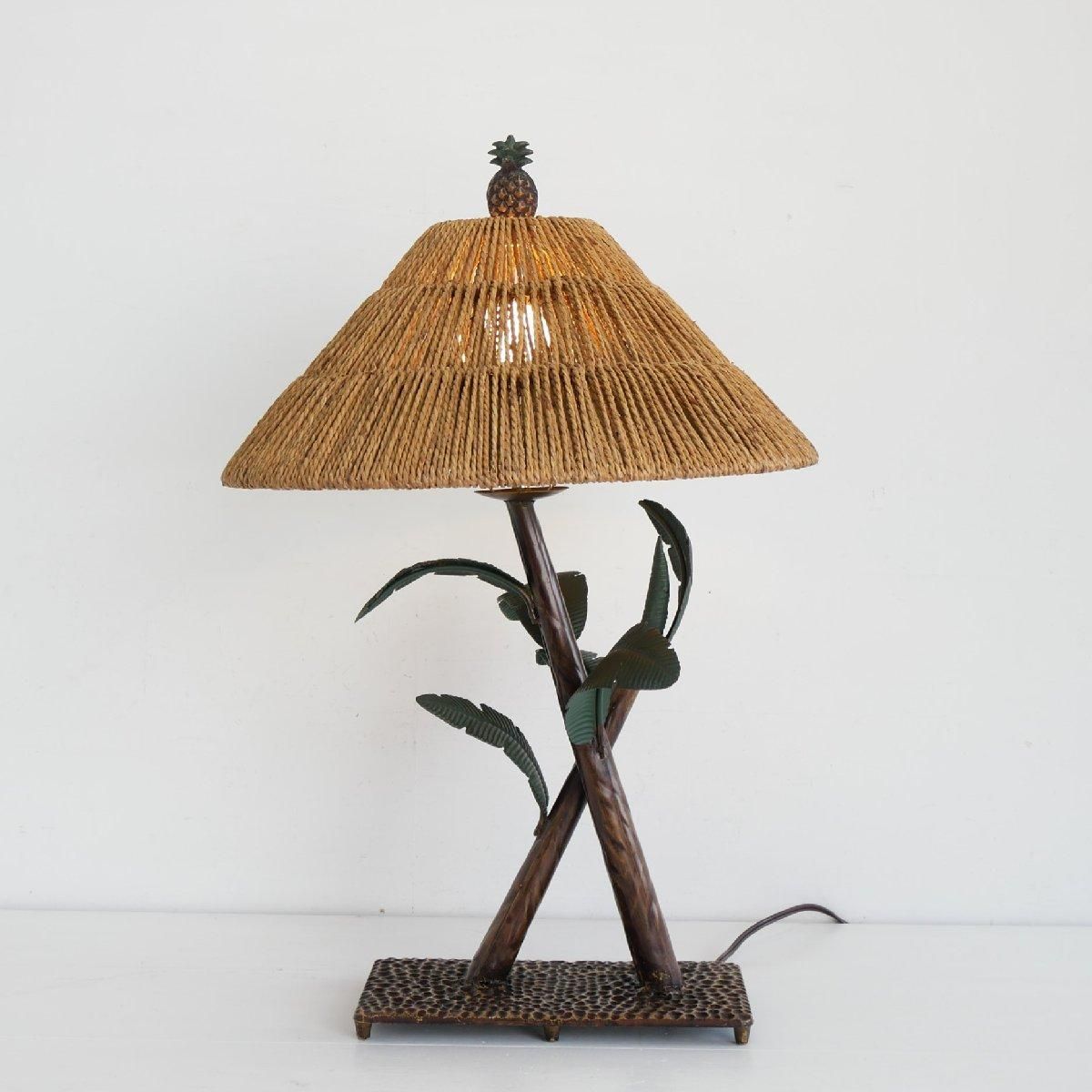 米軍放出未使用品 パイナップルランプ ガラステーブルランプ