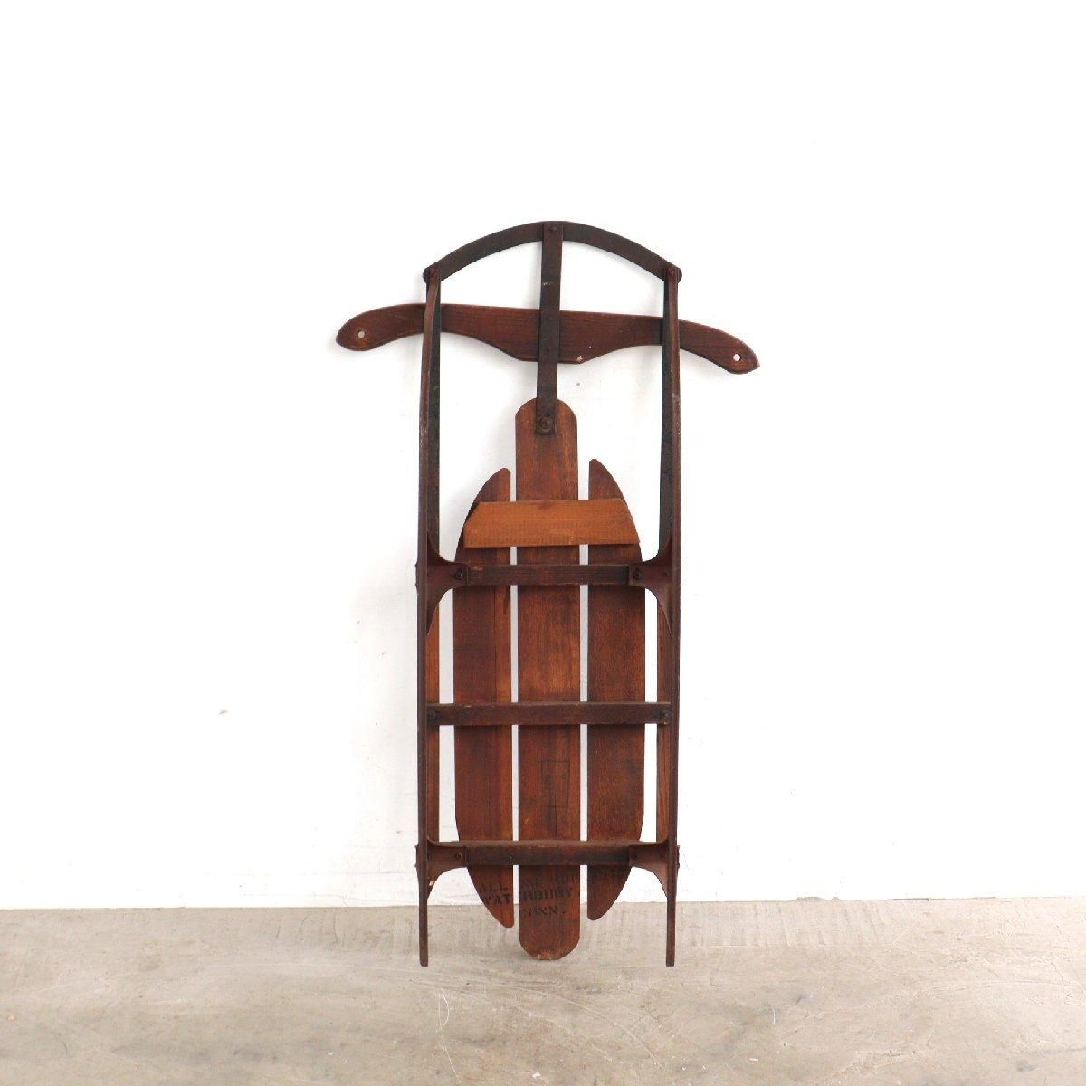 アメリカ ヴィンテージ SPEEDWAY 木製ソリ アンティーク スノー