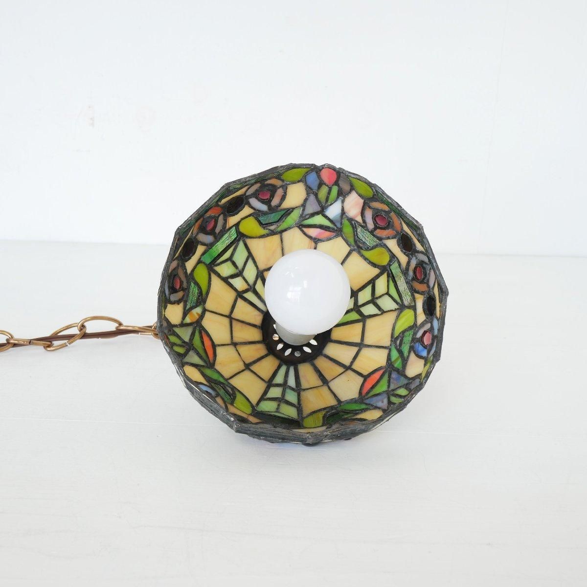 ヴィンテージ ステンドグラス ペンダントランプ アメリカ ガラス