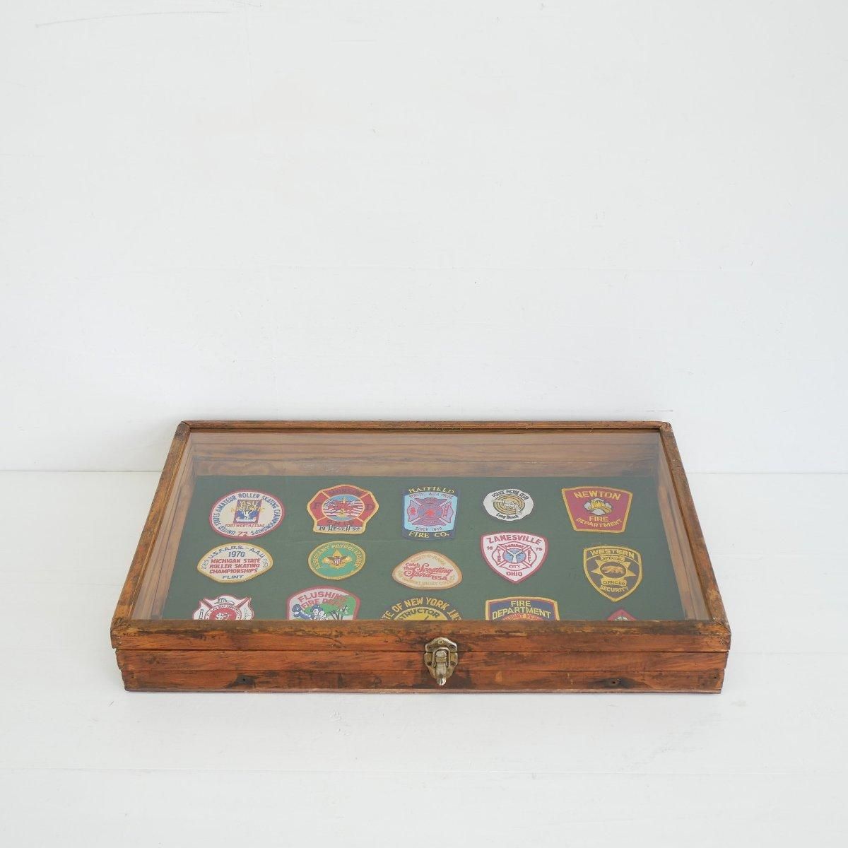 ヴィンテージ 平置き 木製ショーケース アメリカ ガラスケース 飾り棚