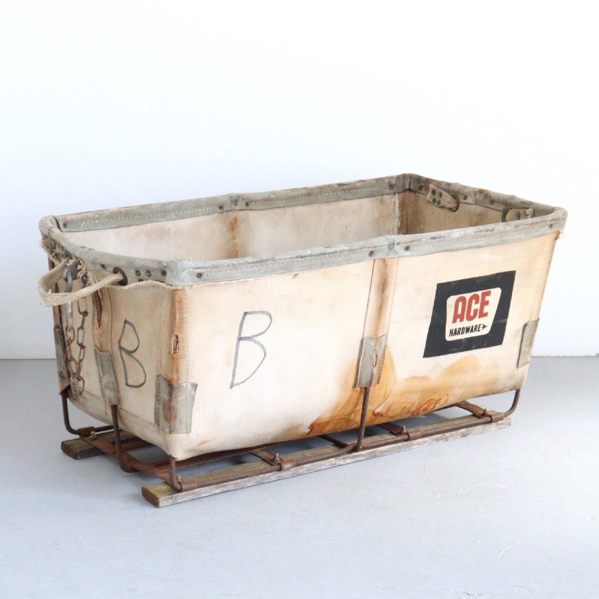 ヴィンテージ Ace Hardware キャンバス バスケット ワゴン