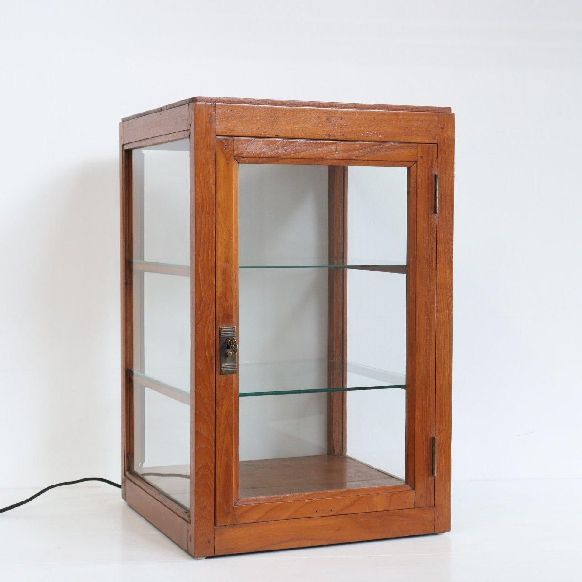 【希少】ショーケース アンティーク品をリメーク飾り棚(ガラス厚3㎜) ガラスケース ショーケース 飾り棚 -通販-ローズボールアンティークス