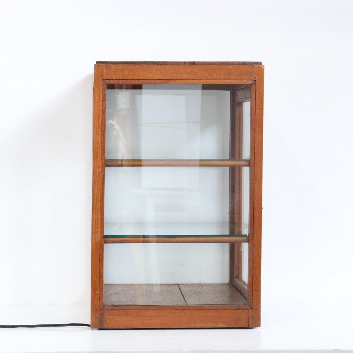 希少】ショーケース アンティーク品をリメーク飾り棚(ガラス厚3