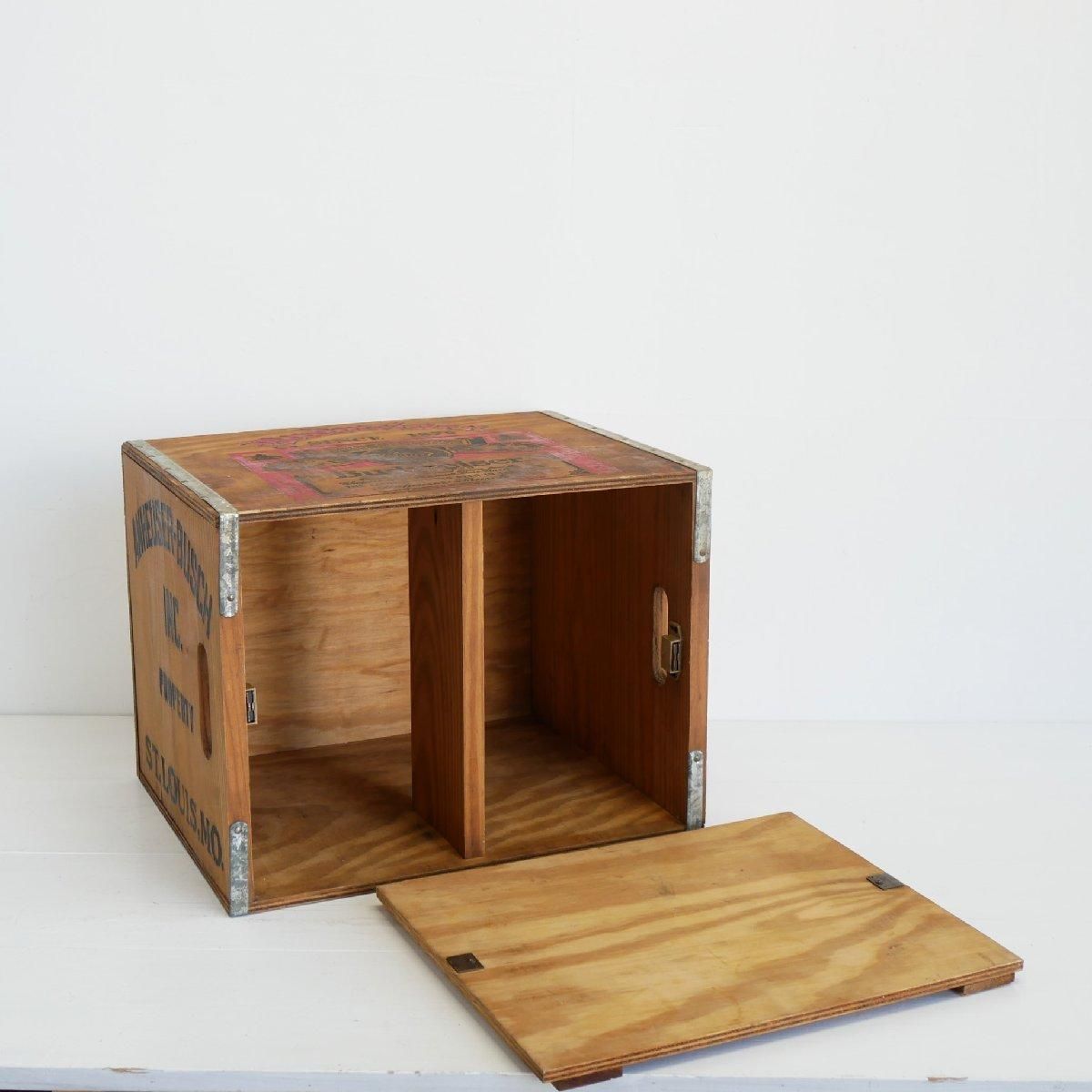 バドワイザー　Budweiser 木箱　アンティーク BUDWEISER バドワイザー ヴィンテージ 蓋つき木箱 アンティーク