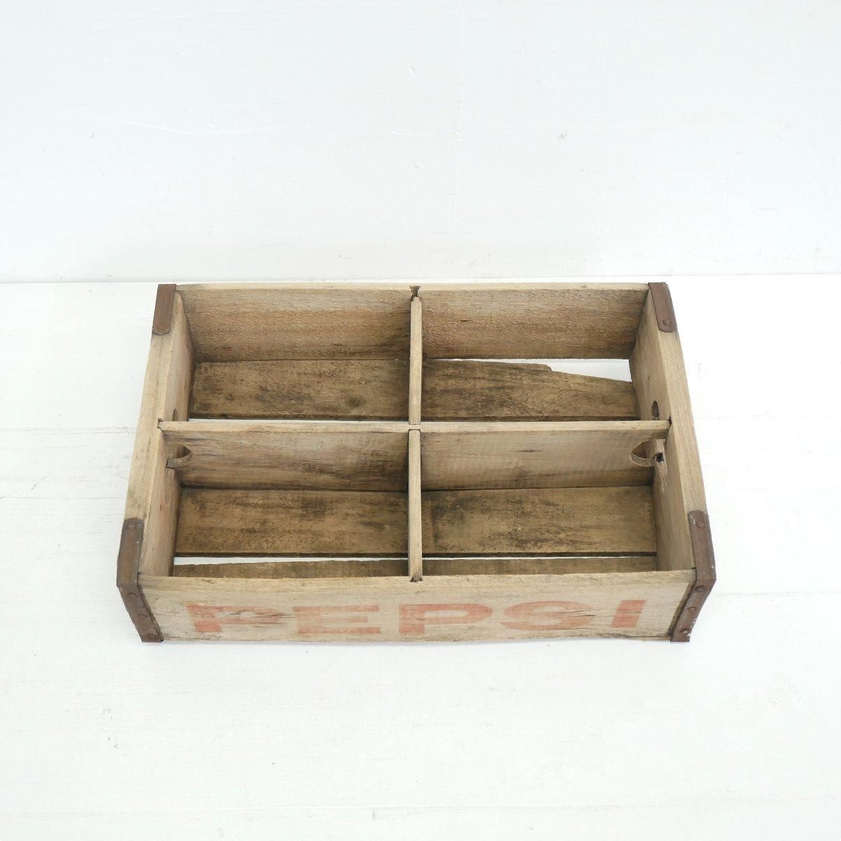 【ヴィンテージ 】PEPSI ペプシ木箱　2個セット AS-IS Vintage PEPSI Cola Crate Wood Box Antique ビンテージ