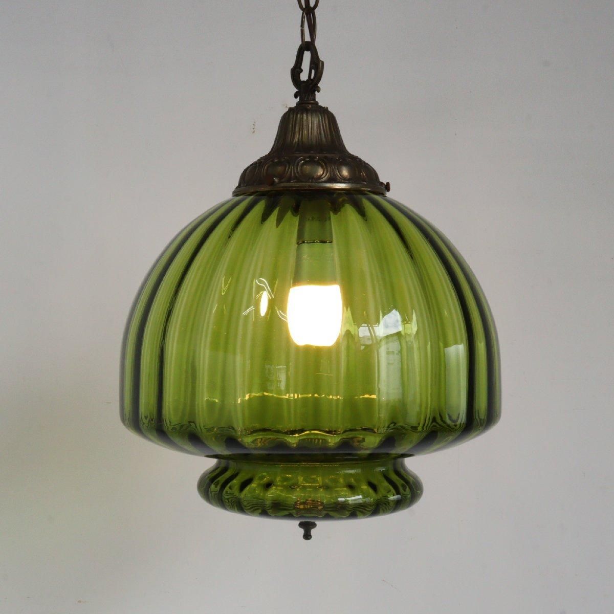 ヴィンテージ グリーン ペンダントランプ -通販-ローズボール