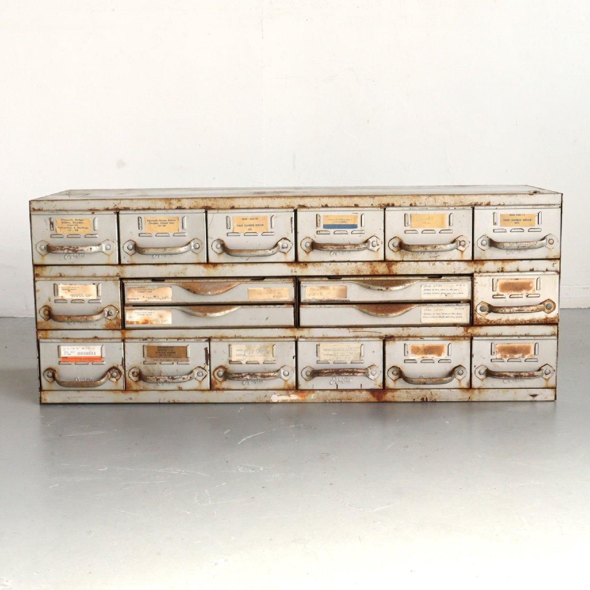アメリカ　ヴィンテージ　パーツキャビネット アメリカ EQUIPTO パーツキャビネット -通販-ローズボールアンティークス