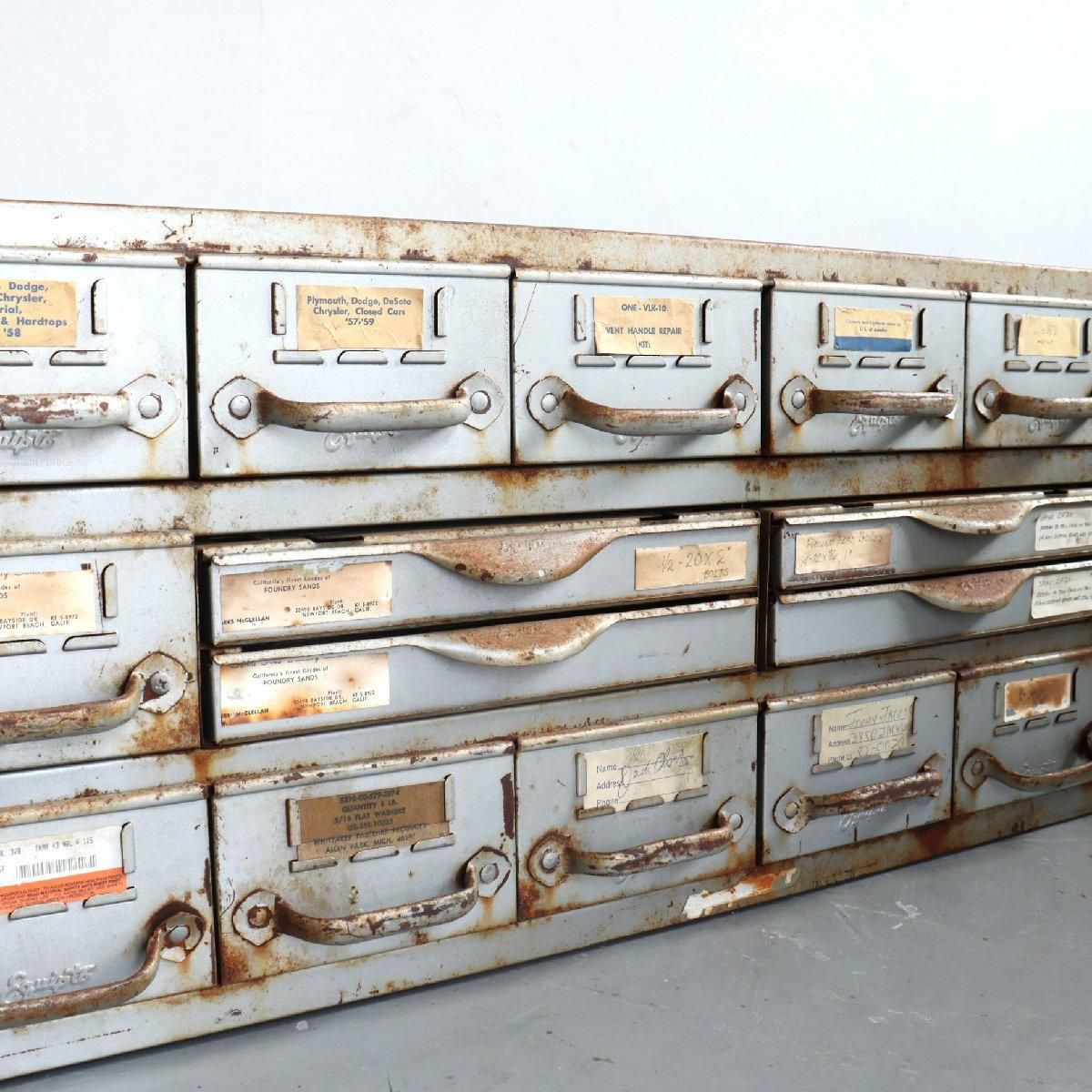 アメリカ EQUIPTO パーツキャビネット -通販-ローズボールアンティークス