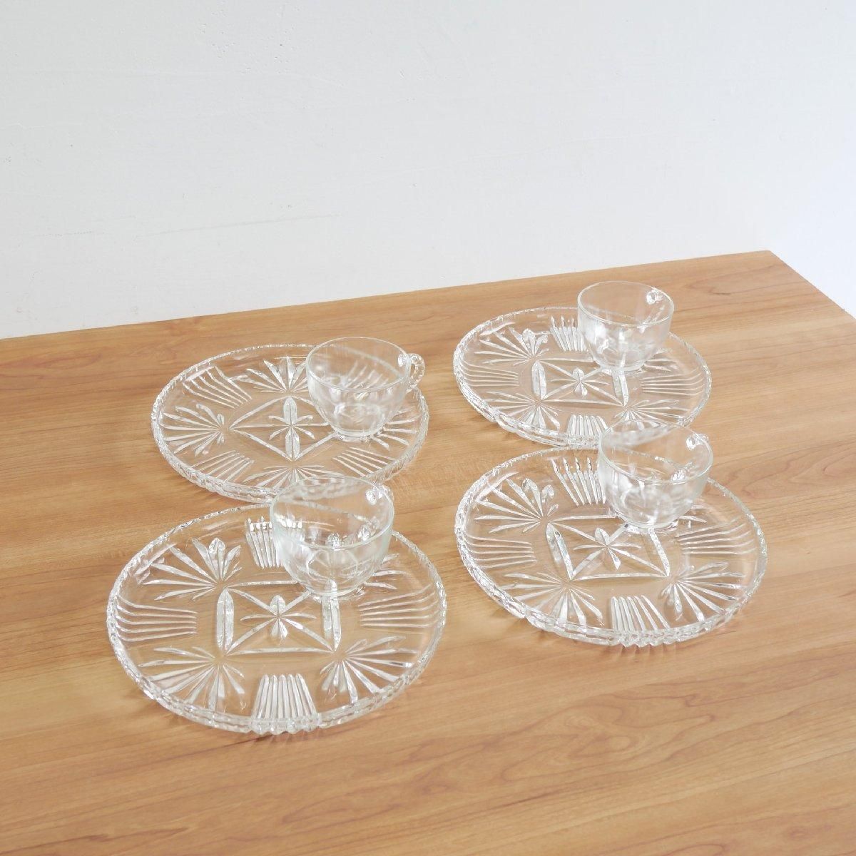 Federal Glass アメリカンアンティーク スナック3セット Federal Glass