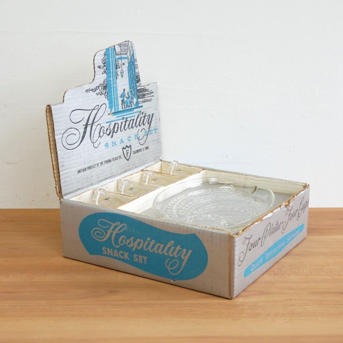 Federal スナックセット ガラス食器 -通販-ローズボールアンティークス