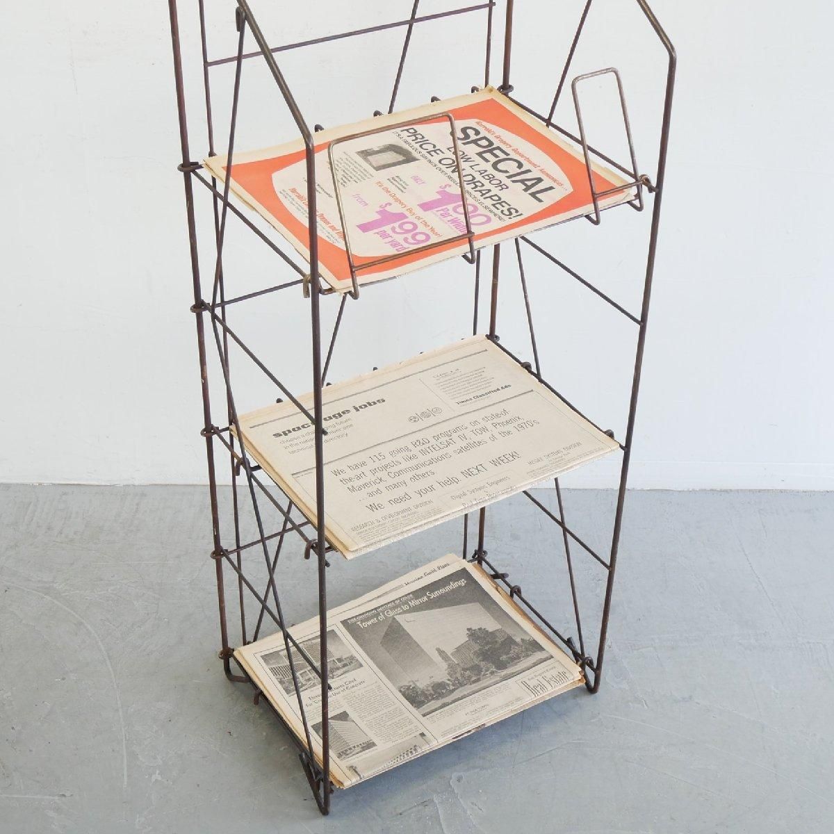 ワイヤーラック　古家具　ビンテージ　棚　什器　シャビー ヴィンテージ ワイヤーラック シャビーシック -通販-ローズ