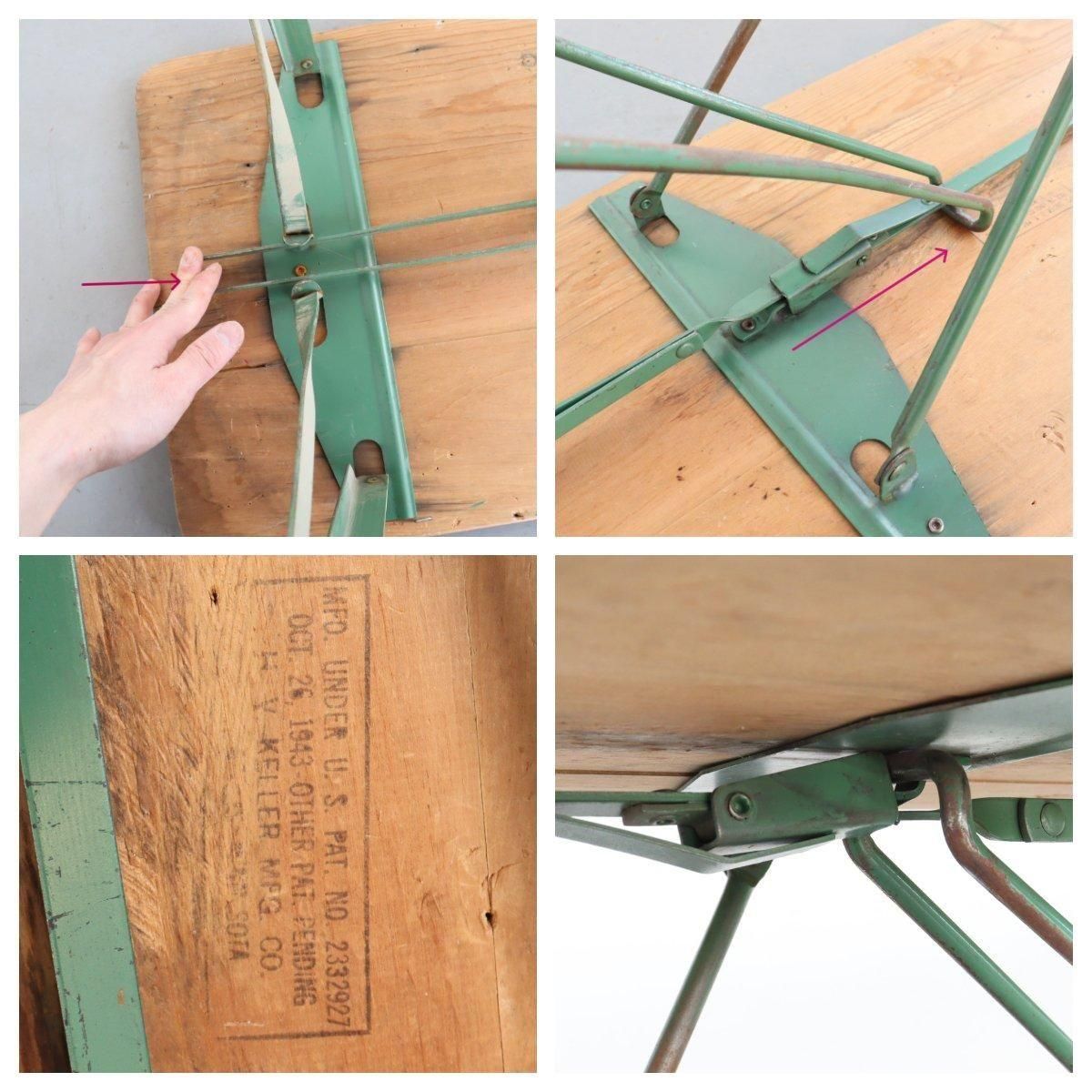 50s USA ビンテージ 木製 折りたたみ アイロン台 アンティーク ウッド テーブル / アイロン台】アンティーク ビンテージアイロン台 折り畳み