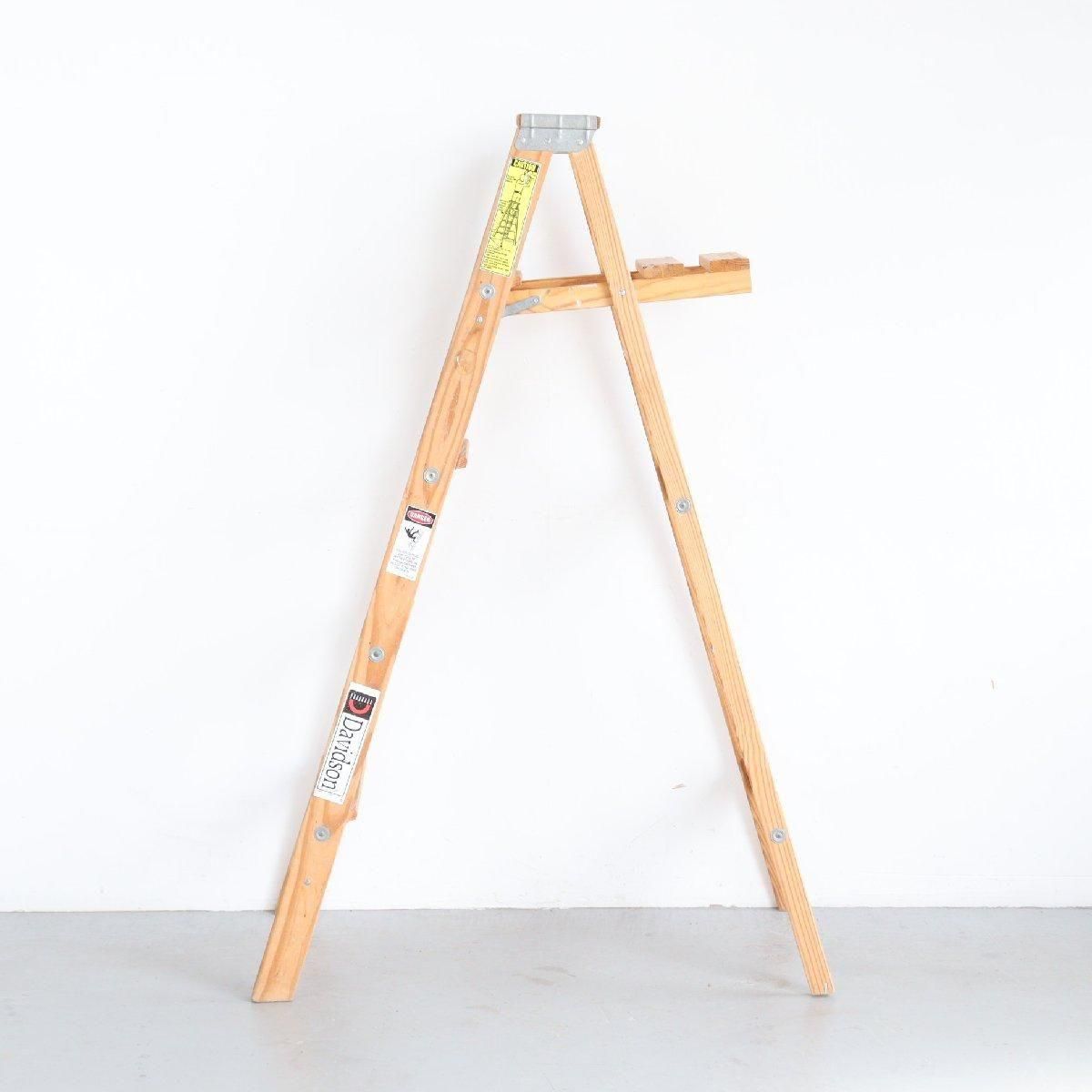 ヴィンテージ 5段 脚立 木製ラダー -通販-ローズボールアンティークス
