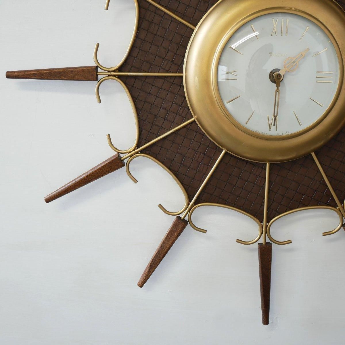 ELGIN メタルアイアン フラワーバーストクロック50s–60s頃 約60cm ELGIN メタルアイアン フラワーバーストクロック50s–60s頃 約60cm