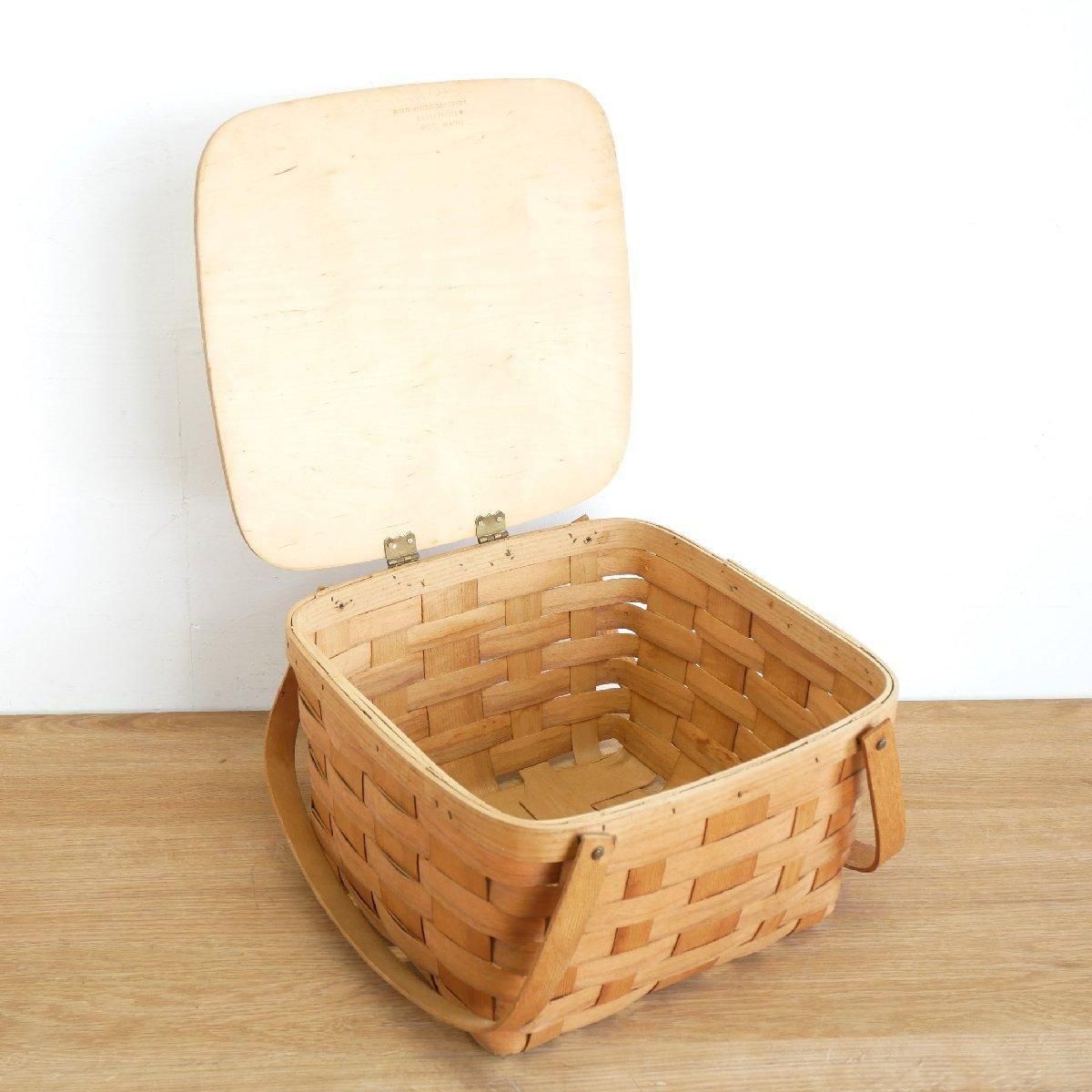 ヴィンテージ　バスケット　ピクニックバスケット スウェーデン／ビンテージバスケット／No.5