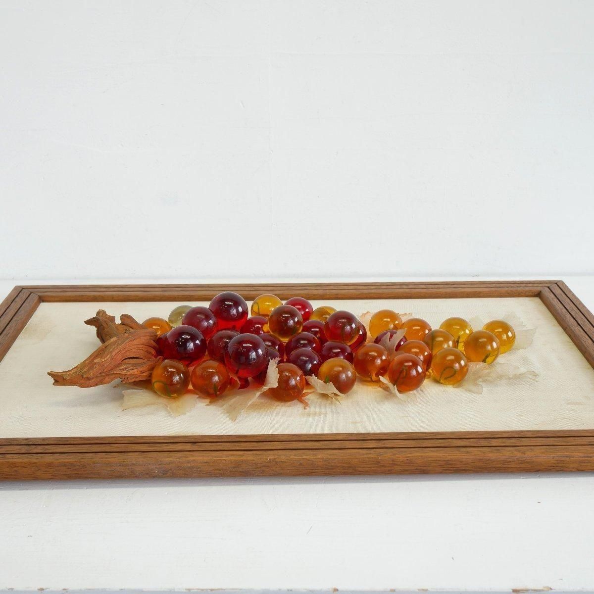 アクリル樹脂 ぶどう オブジェ 額装 -通販-ローズボールアンティークス