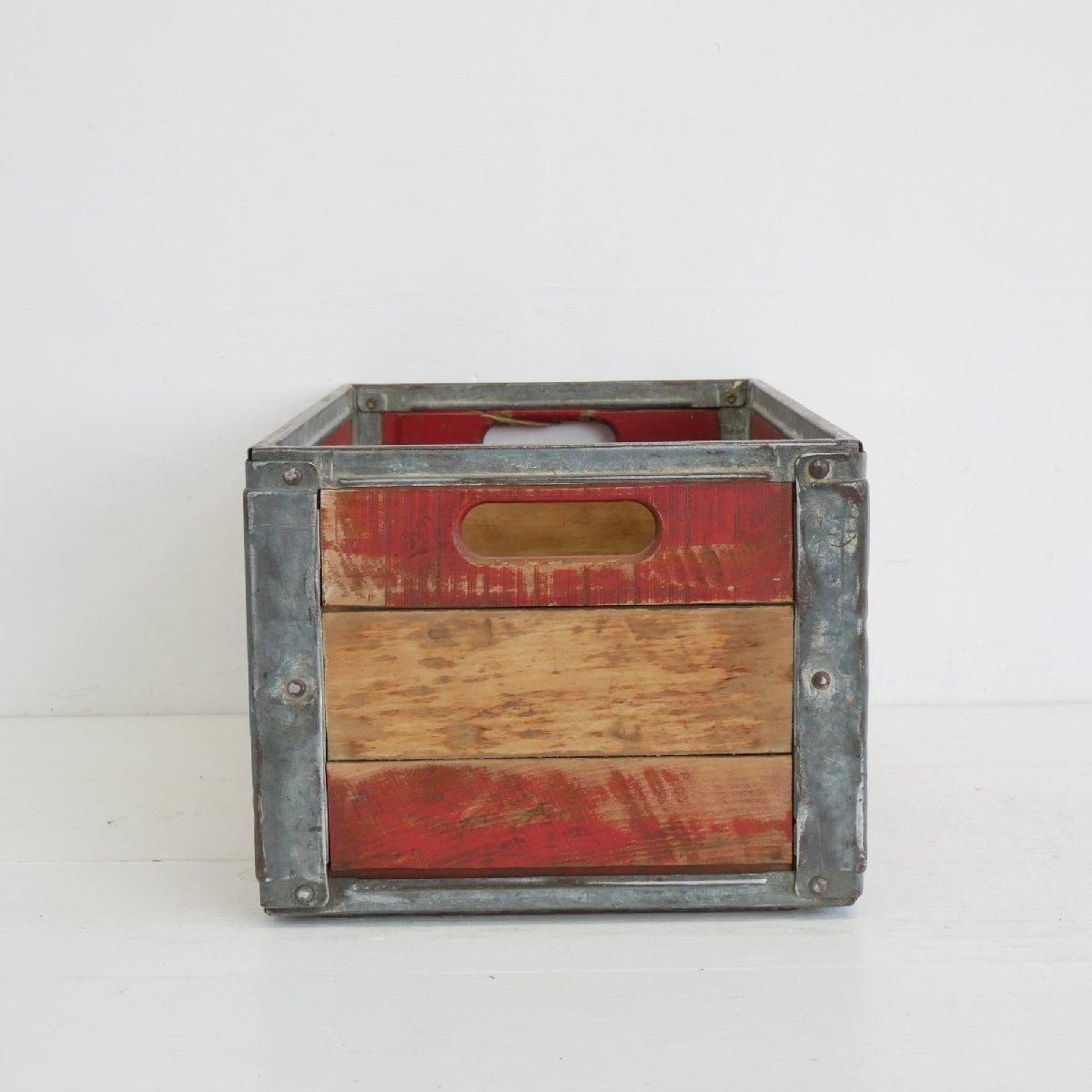 60s ミルククレート メタルボックス 運搬箱 ヴィンテージ アンティーク 60s ヴィンテージ ミルククレート 木箱 ウッドボックス 運搬箱