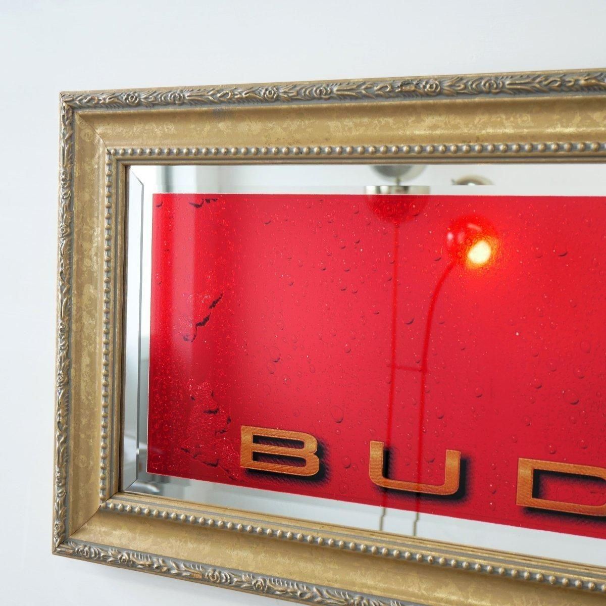 特大 ビンテージ パブミラー Budweiser バドワイザー アンティーク 鏡 ヴィンテージ パブミラー 鏡 バドワイザー -通販-ローズボール