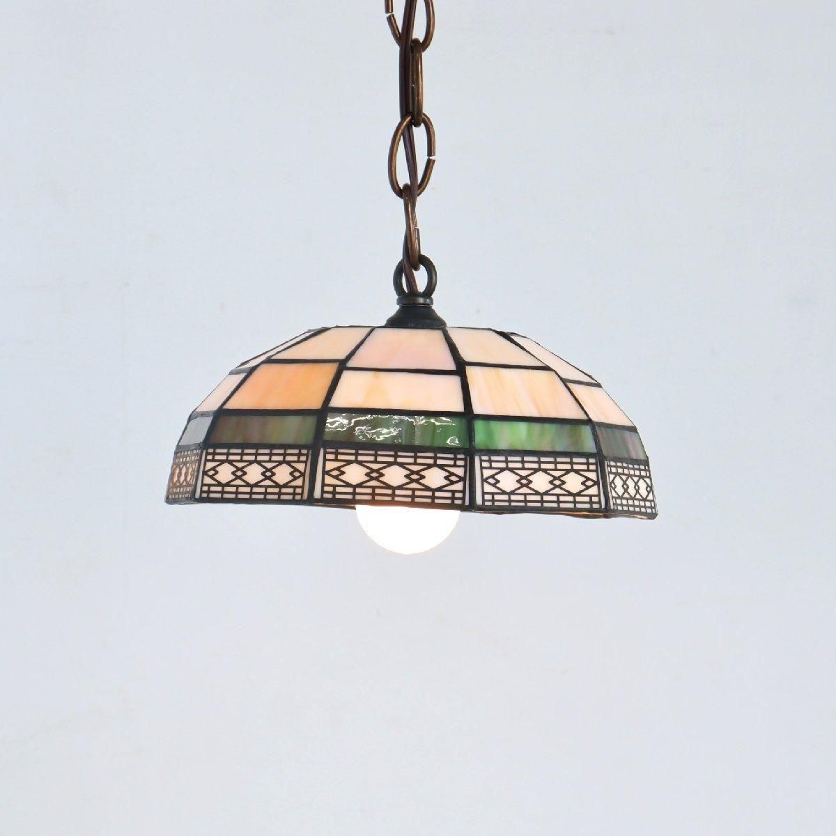ヴィンテージ　ペンダントステンドガラスランプ ヴィンテージ ステンドグラス ペンダントランプ -通販-ローズボール