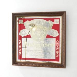 St Bruno パブミラー　約65cm x 50cm アメリカアンティーク 渋いシルバーのヨーロピアン調ウォールミラー du7839si-50x150