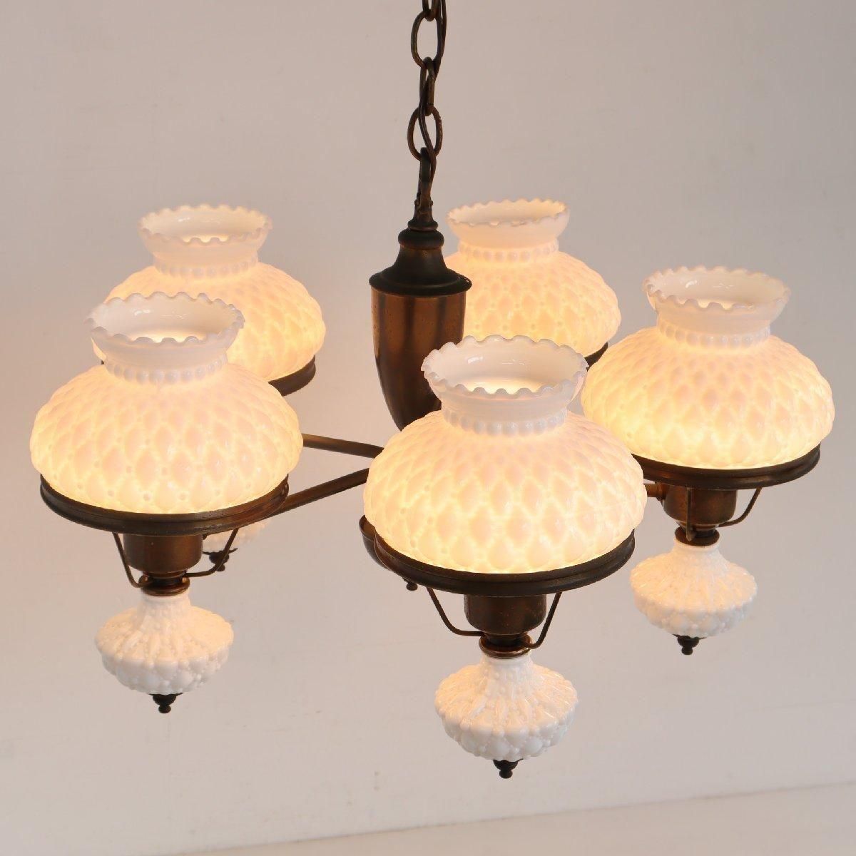 シャンデリア 真鍮 照明 1940s 5灯 -通販-ローズボール