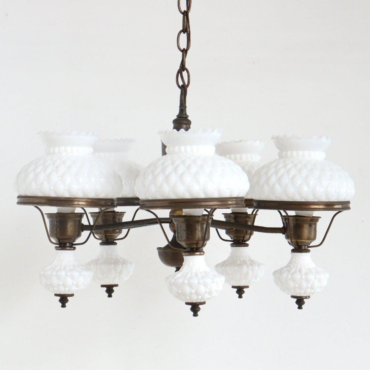 シャンデリア 真鍮 照明 1940s 5灯 -通販-ローズボール