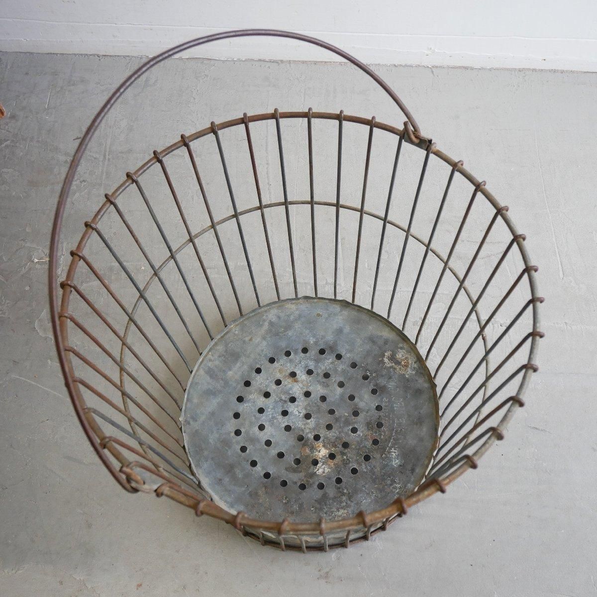 ヴィンテージ ワイヤーバスケット 鉄カゴ -通販-ローズボール