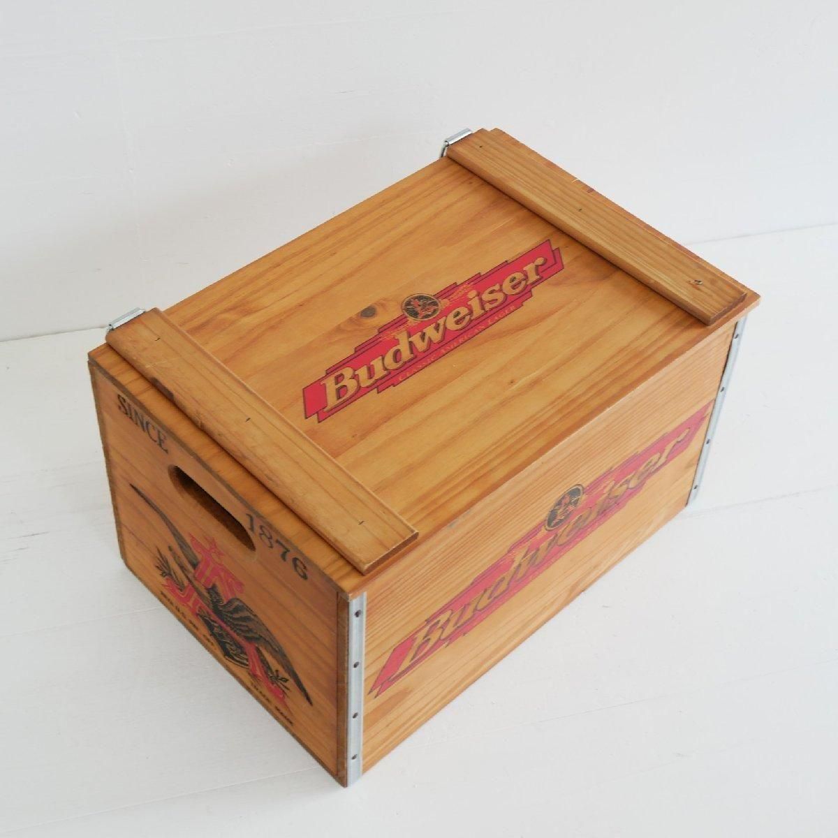 古い木箱 BUDWEISER バドワイザー ヴィンテージ 蓋つき木箱 アンティーク