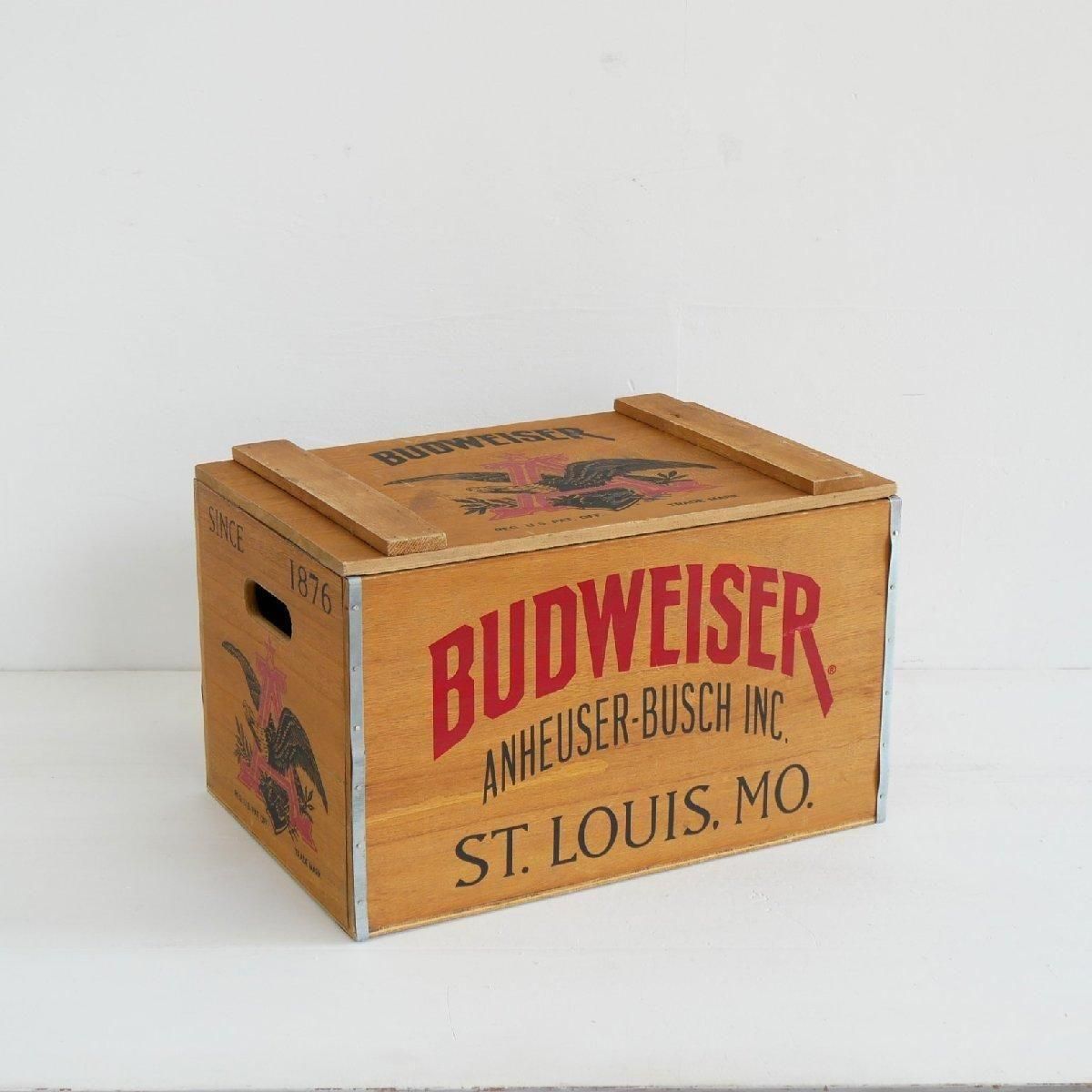 バドワイザー　Budweiser 木箱　アンティーク BUDWEISER ヴィンテージ 蓋つき木箱 -通販-ローズボール