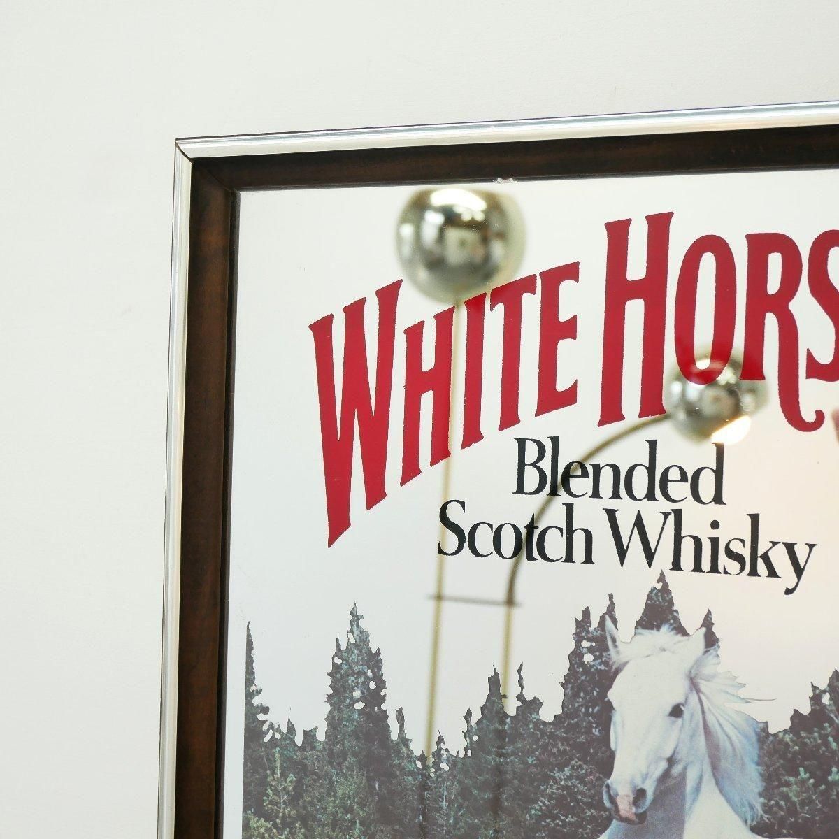 ビンテージ パブミラー WHITE HORS スコッチウィスキー イギリス ヴィンテージ パブミラー スコッチウイスキー -通販-ローズ