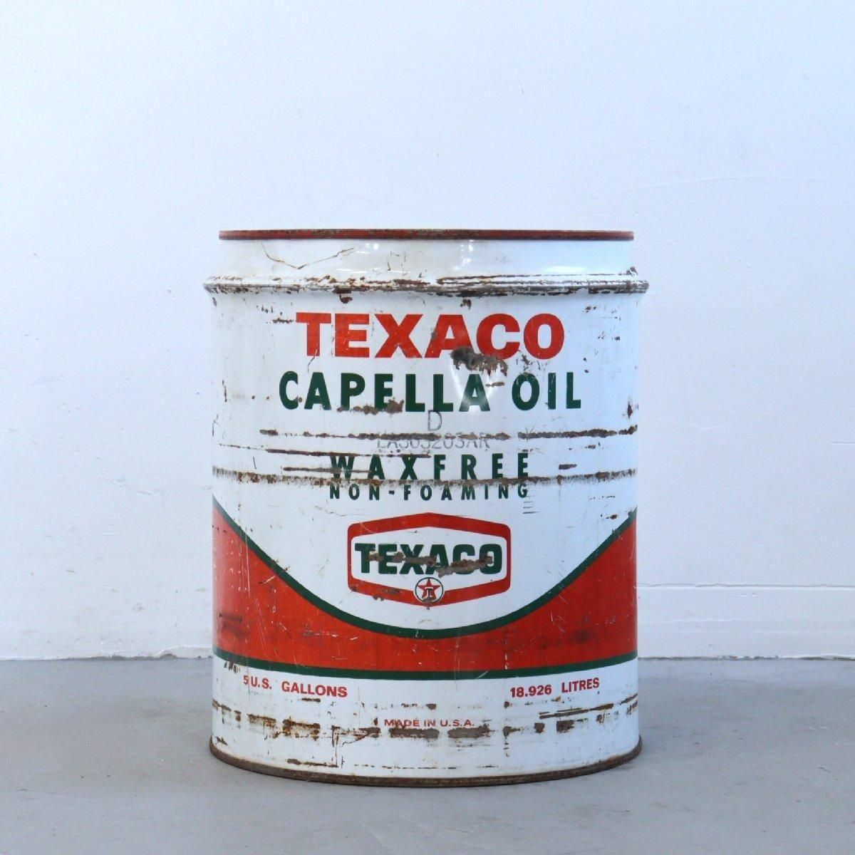 TEXACO オイル缶　ビンテージ　ガレージ　昭和　レトロ オイル缶 70s TEXACO ガレージ -通販-ローズボールアンティークス