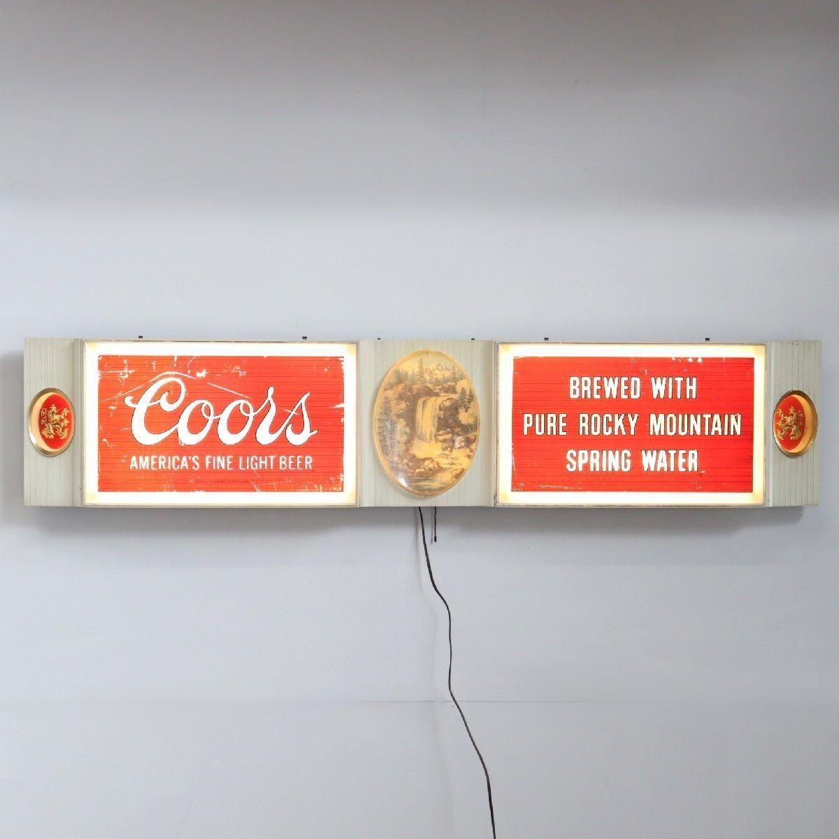 ★超希少 ビンテージ COORS クアーズ 壁掛け ビアサイン アメリカ雑貨 ライトサイン クアーズ 看板 照明 -通販-ローズボールアンティークス