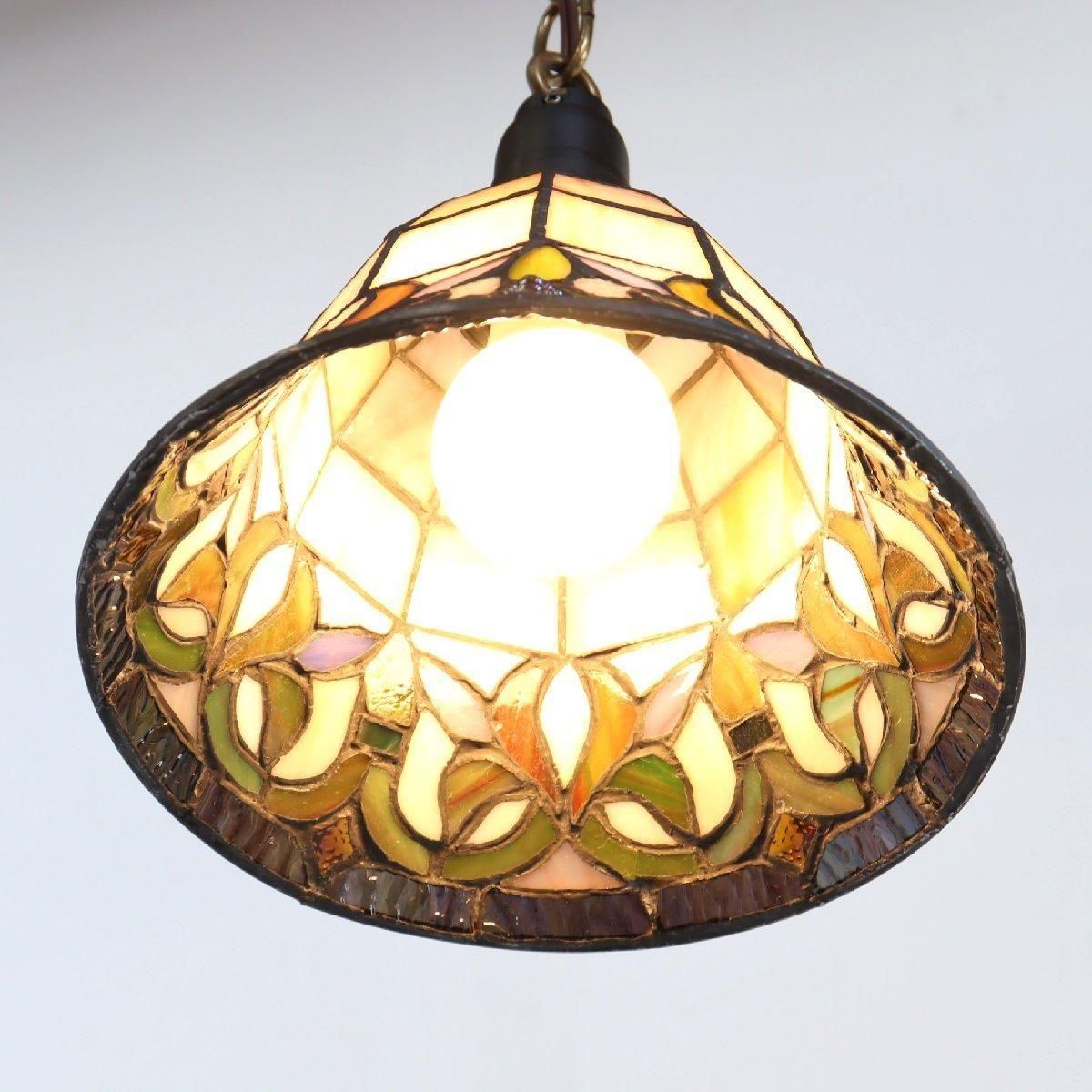 アメリカのヴィンテージ・アンティークのステンドグラス照明を