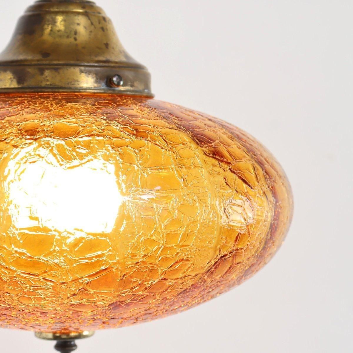 アンバーランプ　アンティークアメリカランプ USAヴィンテージアンバーガラスシェード付ブラケットライト