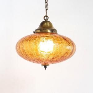 アメリカのヴィンテージ・アンティークのアンバーガラス照明を