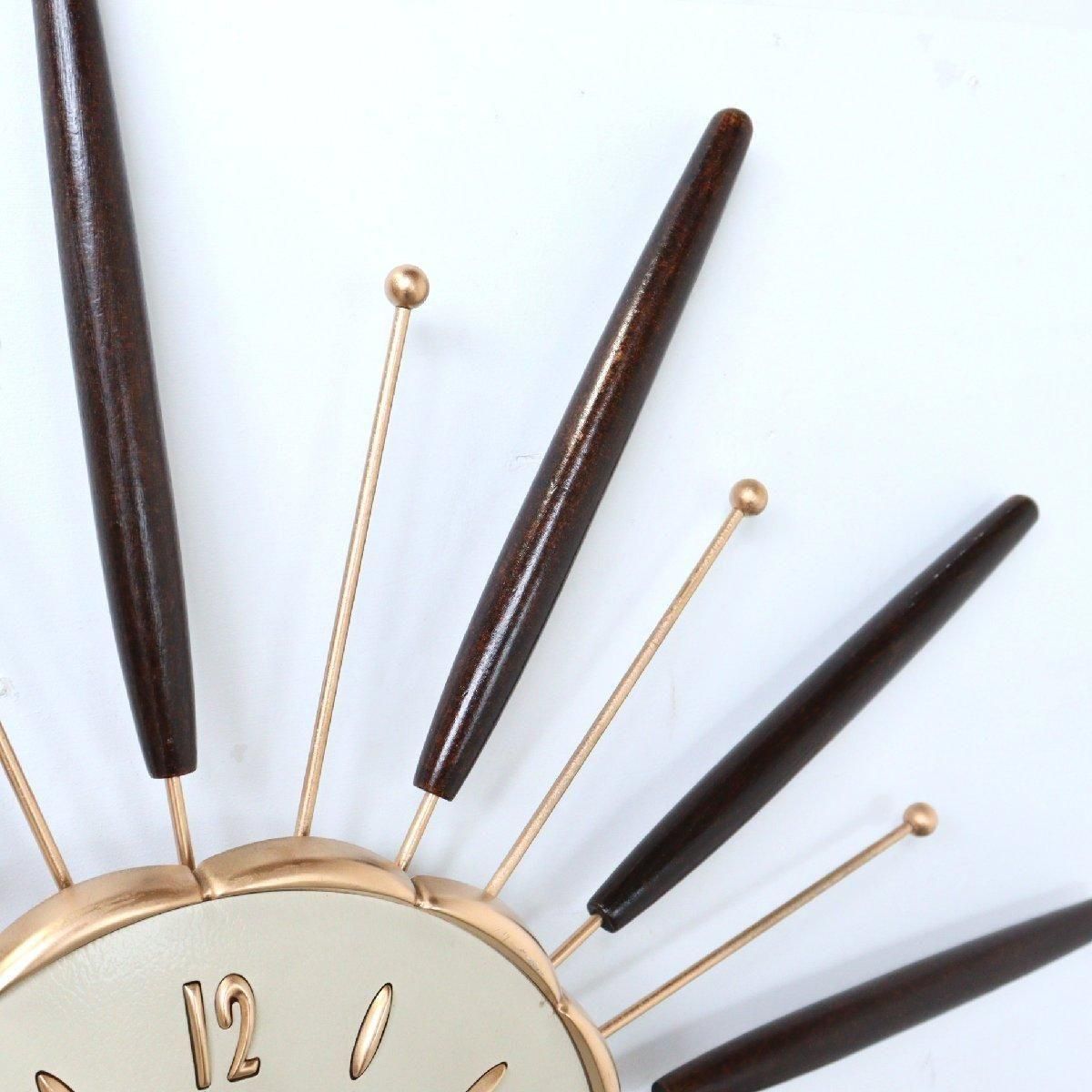【美品】60's Syroco サンバーストクロックミッドセンチュリー壁掛け時計 1960's SYROCO社製 ビンテージ サンバーストクロック ウォール