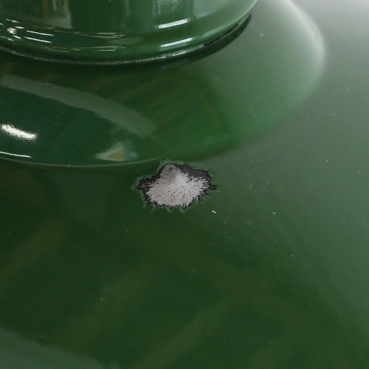 青柳アンティーク　ホーロー　大きな　ランプ　シェード　グリーン　重厚　美品 青柳様専用アンティーク ホーロー 大きな ランプ シェード